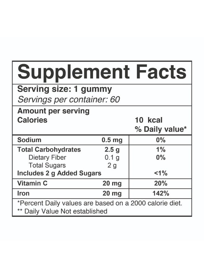 سويت دوز حديد + فيتامين سي قطع حلوي يدعم صحة الجهاز المناعى و التكوين الطبيعي لكرات الدم الحمراء - Image 2